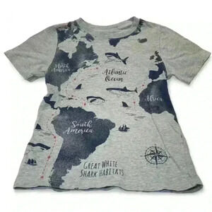 Carter’s - Grey/Navy Blue world t-shirt-Boy’s size 6